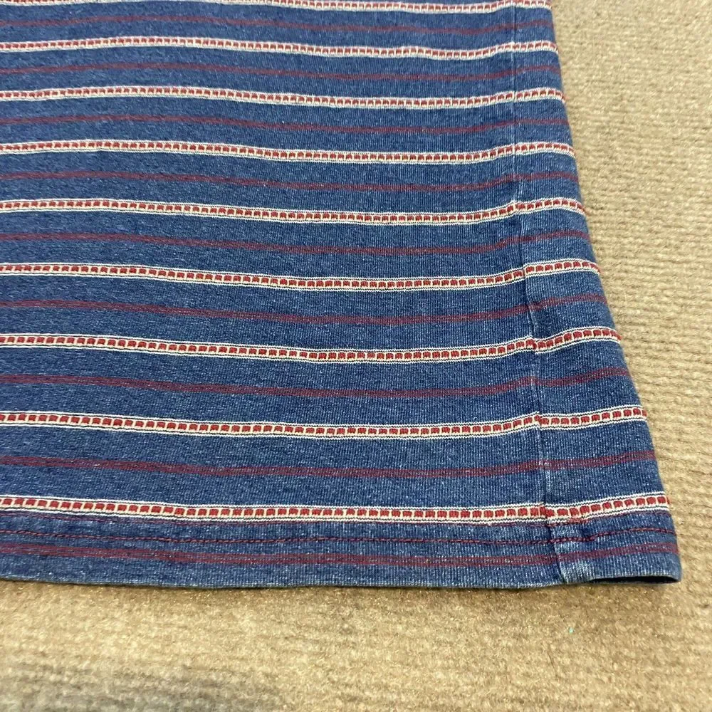 Carbon 2 Cobalt Polo Shirt Mens Large‎ Textured Stripes Short Sleeve Casual